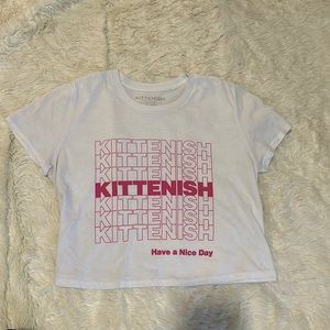 Jessie James Decker KITTENISH graphic crop t shirt